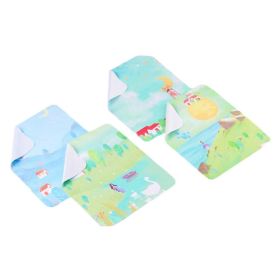 4 Pieces Microfiber Cartoon Glasses Cleaning Cloth Eyeglass Wiping Cloth Mobile Computer Screen Cleaning Cloth,Random Landscape