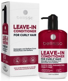 Leave in Conditioner for Curly Hair Frizz Control for Women and Men Restores Dry Damaged and Wavy Hair Detangler Cream and Sulfate Free Anti Static Mo