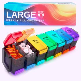 Extra Large Pill Box Am Pm Pill Organizer 7 Day XL Pill Case Weekly Vitamin Container 2 Times A Day Big Medicine Container for Supplement Jumbo Medica