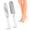 White Foot Rasp and Double Sided Callus Remover for Feet. Set of Stainless Steel Foot File and Additional Callus Scraper. Professional Pedicure Foot F