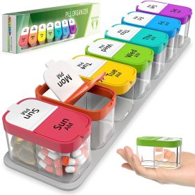 Extra Large Weekly Pill Organizer XL Daily Pill Box 7 Day Am Pm Jumbo Pill Case