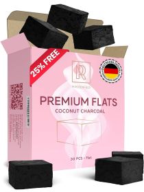 Hookah Coals Flats Coconut Charcoal for Hookah 30 Count Value Pack Premium Quality 15mm 1x1x0.6 in 100% Natural Coconut Hookah Charcoal for Hookah NOT