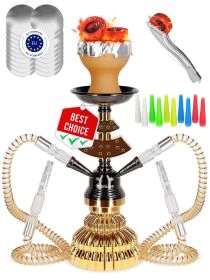 Gold Hookah set with everything Hookah Set 2 Hose Hookah LilOne