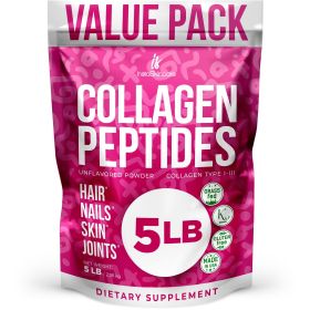 Collagen Peptides Powder for Women Hydrolyzed Collagen Protein Types I and III Non GMO Grass Fed Gluten Free Kosher and Pareve Unflavored Easy to Mix