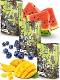 Hookah Shisha Flavors Set 3x1.75 oz (50 g) Shisha Molasses Hookah Flavors for your Hookah Bowl (Blueberry Watermelon Mango) Pack of 3