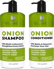 Onion Shampoo and Conditioner Set With Rosemary and Biotin Thickening Products for Women and Men Volumizing Salon Grade Formula for Thinning Hair Care