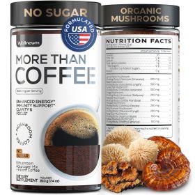 Mushroom Coffee 9 Mushroom Adaptogen Mix Lion's Mane Chaga Turkey Tail Reishi Shiitake Instant Coffee Powder for Gut Health Immunity Energy Brain Boos