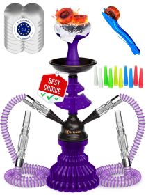 Purple Hookah set with everything Hookah Set 2 Hose Hookah LilOne