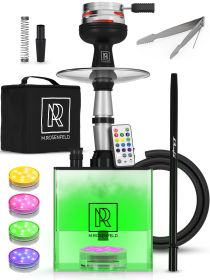 Hookah 1 Hose Hookah Set YADO Square Hookah To Go with 1 hose LED changing light