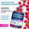 Magnesium Glycinate Gummies 400mg High Absorption Magnesium Supplement for Adults and Kids Sugar Free Gelatin Free Vegan Friendly Non GMO 60 Days Supp